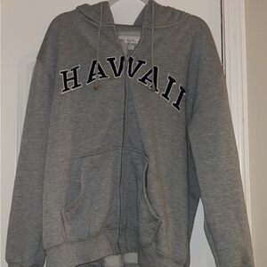 Gray Hawaii Zip-Up Hoodie